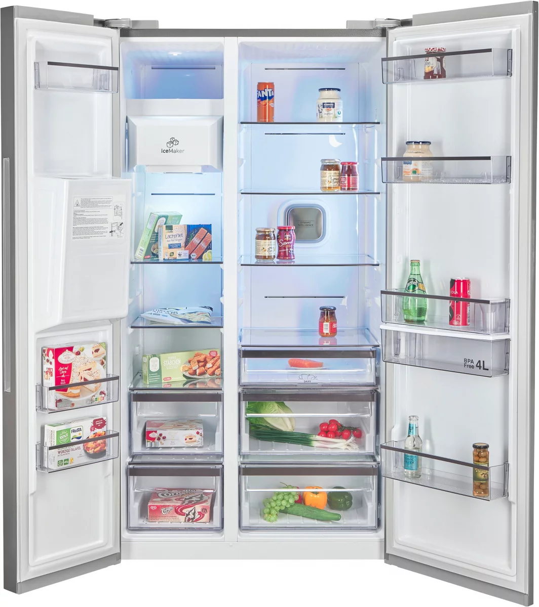 Bauknecht Side-by-Side SBS IW D90 Pearl, Rauminhalt gesamt: 578 Liter, Dual Cool Total NoFrost, Inverter Kompressor, EEK: D – Bild 4