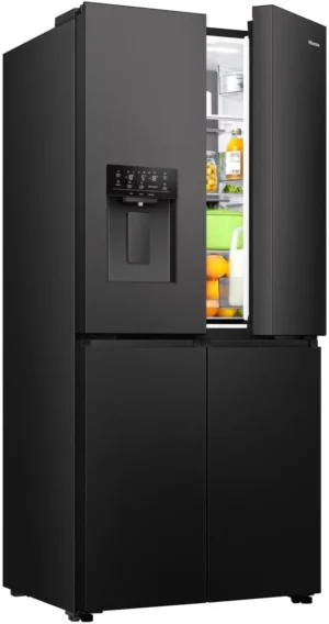 Hisense RQ5P470SYFD Multi Door Side by Side, mit Wasser-/Eisspender, 483 Liter Volumen, EEK: D, 235 kWh/Jahr